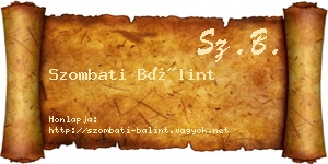 Szombati Bálint névjegykártya